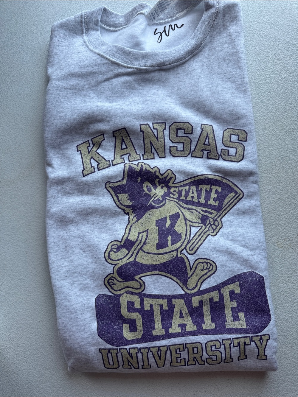 Jerzees Gray Kansas State University Graphic Crewneck Sweatshirt